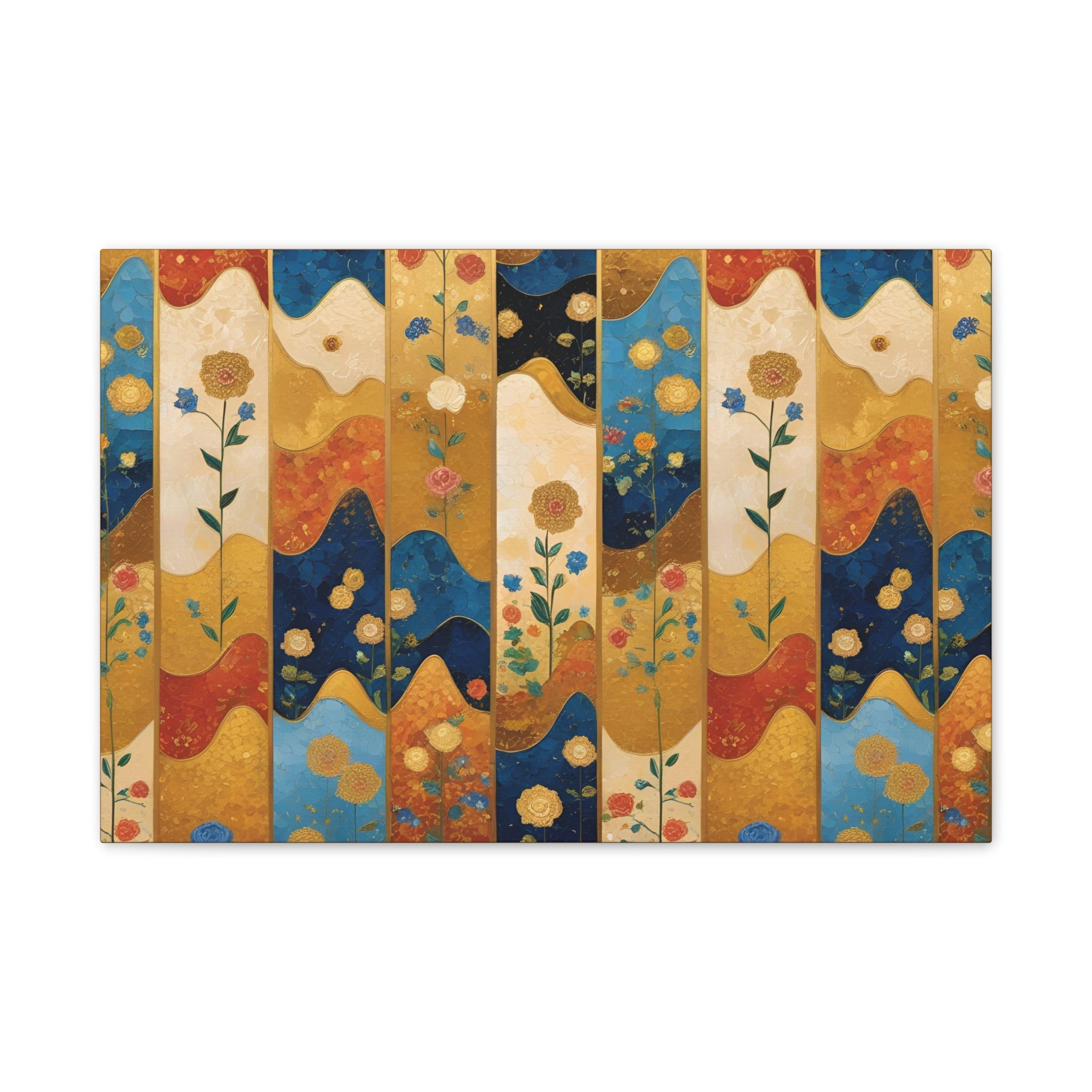 Vibrant Floral Boho Wall Art Stretched Canvas Art Print - Rosetta Creative Boutique